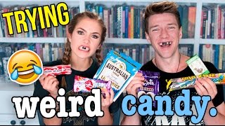 Trying WEIRD Foreign Candy CHALLENGE w Mel Joy REACTION  Collins Key [upl. by Ijnek]