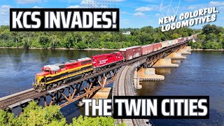 Kansas City Southern Invades The Twin Cities Colorful Classic EMDs [upl. by Eelime147]