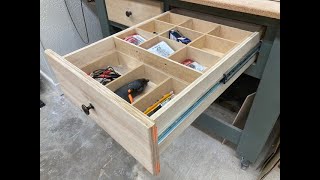 DIY Shop Drawer Dividers with Sliding Tray  BEGINNER SERIES [upl. by Thetos498]