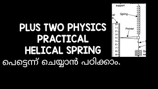 Helical spring in Malayalam part 1 Physics Practical Hooks law [upl. by Gninnahc]