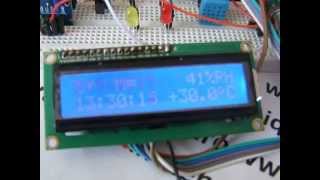 clock with thermostat and hygrostat using Arduino [upl. by Nole34]