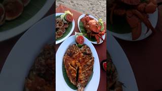 Is Seafood at the Jimbaran Beach Bali 🇮🇩 good indonesianfood foodie travel foodporn seafood [upl. by Leirrad]