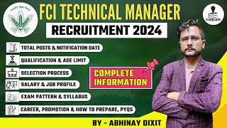 FCI Manager Technical Recruitment 2024  FCI Vacancy 2024  Full Information  Agriculture amp GK [upl. by Terence700]