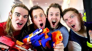 WHAT IS YOUR FAVORITE NERF GUN QampA with Aaron Drac Mike and Josh  Nerf House [upl. by Lanctot]