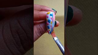 Easy marbling for colorful and beautiful nail lovers  nail art for beginners nails nailshorts [upl. by Lyrad]