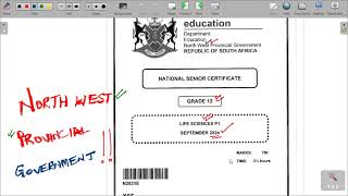 LIFE SCIENCE PAPER 1 SEPTEMBER 2024 PREPARATORY EXAMINATION NORTH WEST PROVINCE [upl. by Anigue]