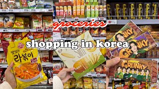 shopping in korea vlog 🇰🇷 grocery food with prices 🍜 making tteokboki snacks unboxing amp more [upl. by Yenroc]