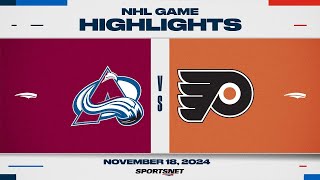 NHL Highlights  Avalanche vs Flyers  November 18 2024 [upl. by Llerol]