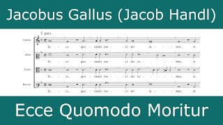 Jacobus Gallus  Ecce Quomodo Moritur English subtitles [upl. by Inimak]