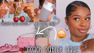 🩷 Coach Outlet Haul  New Cherry Collection Amazon Coach Dupes amp Snif “Heal The Way” Unboxing [upl. by Ieso120]