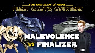 Fleet  Malevolence vs Finalizer  SWGOH GAC TW Ship Counter [upl. by Swagerty]