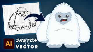 Adobe Illustrator Tutorial Sketch to Vector Cartoon Character Illustration [upl. by Carder130]