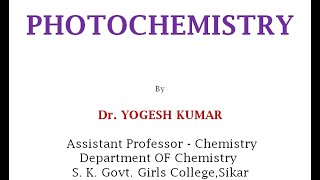 Photochemistry  Photochemistry of Alkenes and Dienes [upl. by Notsle]