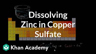 Redox reaction from dissolving zinc in copper sulfate  Chemistry  Khan Academy [upl. by Morvin]