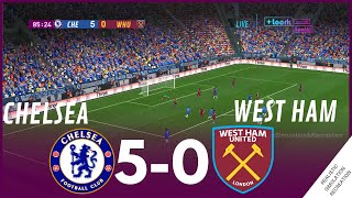 Highlights  Chelsea 50 West Ham United • Premier League 2324  Video Game Simulation [upl. by Anivlis]