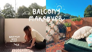 Turning my balcony into a cosy paradise ☁️  DIY Balcony Makeover [upl. by Ly]