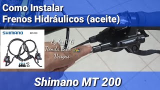 Cómo instalar Juego frenos Shimano MT 200 Hidráulico aceité [upl. by Eric350]