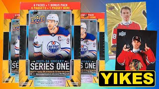 THE MOST DRAMATIC DECLINE I HAVE EVER SEEN  202324 Upper Deck Series 1 Hockey Retail Mega Boxes x3 [upl. by Eniluqaj]