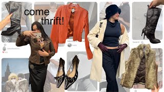 THRIFTING THE ULTIMATE WINTER WARDROBE  finding every winter 2024 pinterest trend [upl. by Luapsemaj]