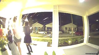 Firework Thrown From Truck Explodes Near Front Porch [upl. by Wixted]