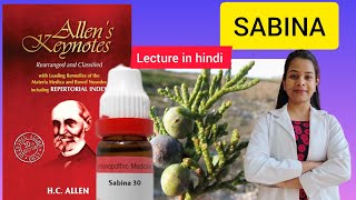 Sabina homeopathic medicine from Allens keynotes materia Medica lecture in hindi [upl. by Anahgem]