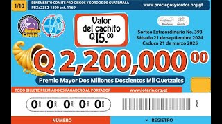 Sorteo Extraordinario No 393 Desde el Centro Comercial La Trinidad Retalhuleu [upl. by Sajovich913]