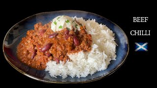 Beef Chilli  Chilli Con Carne British Style  One Pot Recipe [upl. by Randa]