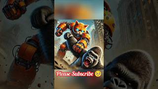 Cat Rescued Owner from King Kong Attack  AI CAT catstory ai cat cute cutecat catshorts aicat [upl. by Nakhsa]