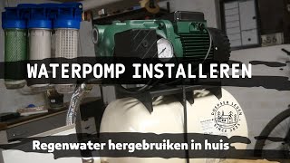 Regenwaterpomp installeren op WC en Wasmachine regenwater recuperatie [upl. by Eelrahs]