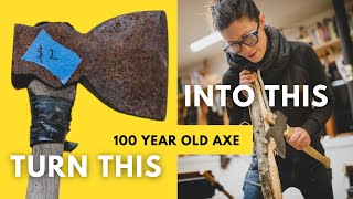 Newbies Guide Restoring a 100 yr old axe on a BUDGET [upl. by Ennovahc]