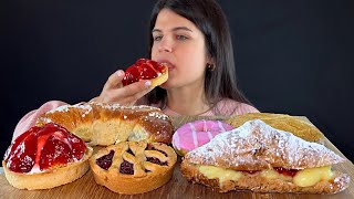 BAKERY  STRAWBERRY amp CHERRY TARTS CROISSANTS DONUT APPLE PIE  MUKBANG  ASMR [upl. by Onitnelav368]