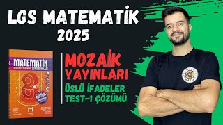 MOZAİK YAYINLARI 8 SINIF MATEMATİK SORU BANKASI  ÜSLÜ İFADELER TEST1  SAYFA 34353637 [upl. by Pepe]