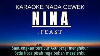 Feast  Nina Karaoke Female Key Nada Wanita Ab Piano [upl. by Yuzik]