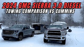 2024 GMC Sierra 1500 30l Duramax Diesel vs Ram Cummins Towing MPG comparison driving review [upl. by Nylitak887]