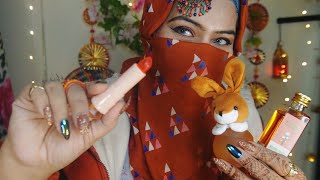 ASMR 🤑Crazy rich aunt 🍊doing ORANGE 🧡makeup on you fake Arabic accent layeredasmr [upl. by Novj691]