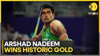 Paris Olympics 2024 Pakistans Arshad Nadeem wins historic javelin gold in Olympics  WION [upl. by Carn]