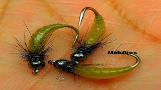 Fly Tying a Simple Caddis Larva by Mak 🦐 🐠 🐟 [upl. by Pesvoh]