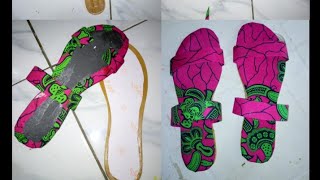 DIY How To Make Ankara Slippers From The Scratch  2020Slippers Footwear tutorials [upl. by Joachima]