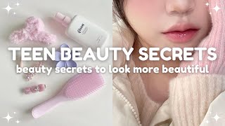 teen beauty secrets to look more beautiful 🫧🎀 beauty hacks and tips [upl. by Yecaj]