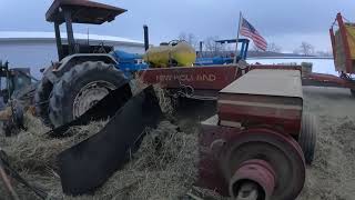 Rebaling round bales to square bales [upl. by Hearn141]