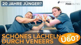 Schöne Zähne durch VENEERS und BLEACHING mit Ü60 Kompletter Ästhetikfall  vorher nachher [upl. by Anaid301]