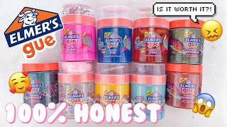 100 HONEST ELMERS SLIME KIT REVIEW  STORE BOUGHT SLIMES [upl. by Ennairb]