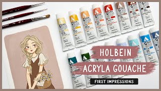 Holbein Acryla Gouache · First Impressions [upl. by Ecirtnas745]