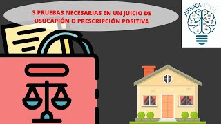 3 PRUEBAS NECESARIAS EN UN JUICIO DE USUCAPIÓN O PRESCRIPCIÓN POSITIVA [upl. by Messing]