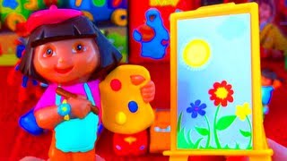 Dora The Explorer Surprise Egg Unboxing Artist Dora Toy with Painting Kit FisherPrice Nickelodeon [upl. by Ahsinac]