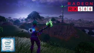 Fortnite Chapter 5 on a 300 PC  Xeon E5 2670 V3  RX 580 8GB 2048SP  Low  Medium  High  Epic [upl. by Cassilda]