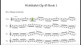 Wohlfahrt Violin Studies Op45  Book 1  Violin Etude No1 [upl. by Isiah645]