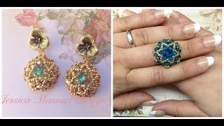 Tutorial Anello Orecchini Swarovski e Superduo quot Paradisequot [upl. by Thorwald]