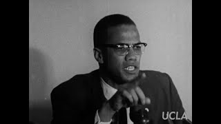 Malcolm X press conference on deadly police raid in Los Angeles footage excerpt 1962 [upl. by Onitnatsnoc]