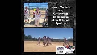 Lauren Montalvo 2027 CatcherINF 1st Homerun of the Colorado Sparkler [upl. by Neils578]